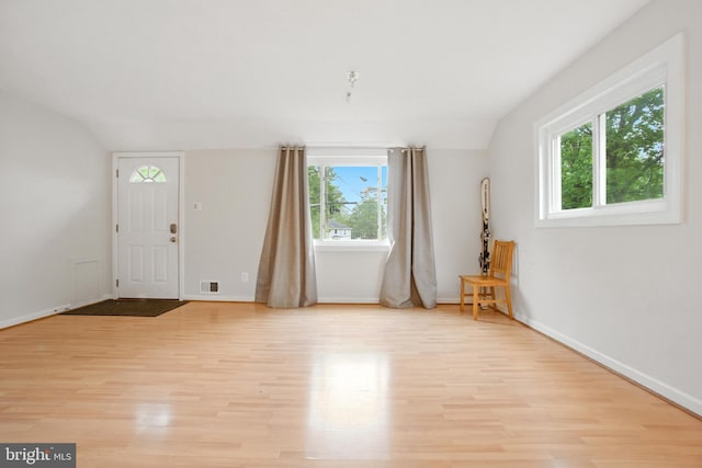 2816 Denley Pl, Silver Spring, MD 20906 - entryway featuring light wood finished floors and lofted ceiling