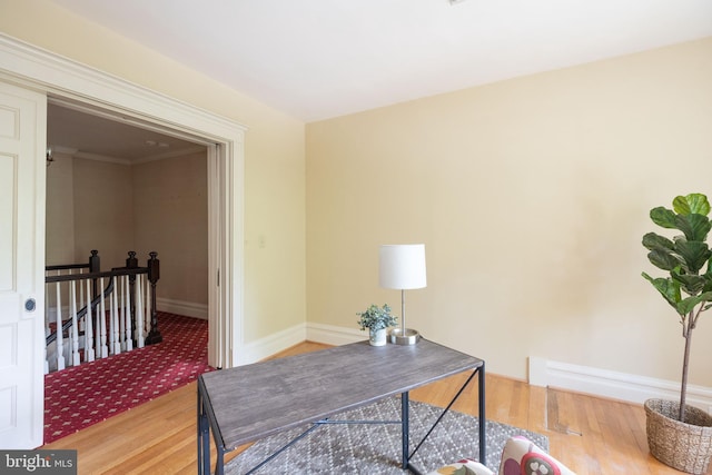 403 Club Rd, Baltimore, MD 21210 - office area featuring wood finished floors and baseboards