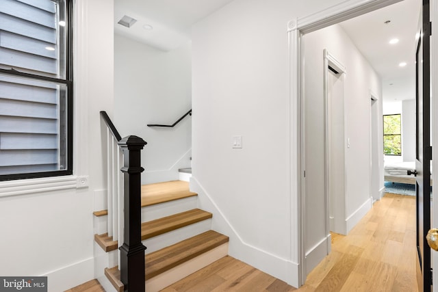 441 Q St NW Unit 2, Washington, DC 20001 - stairway with wood finished floors and recessed lighting