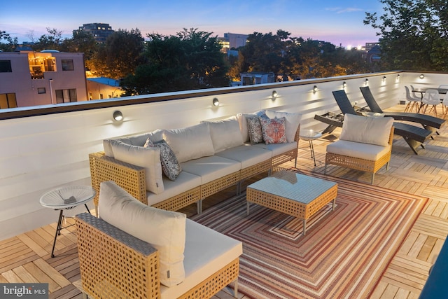 441 Q St NW Unit 2, Washington, DC 20001 - deck at dusk featuring an outdoor living space