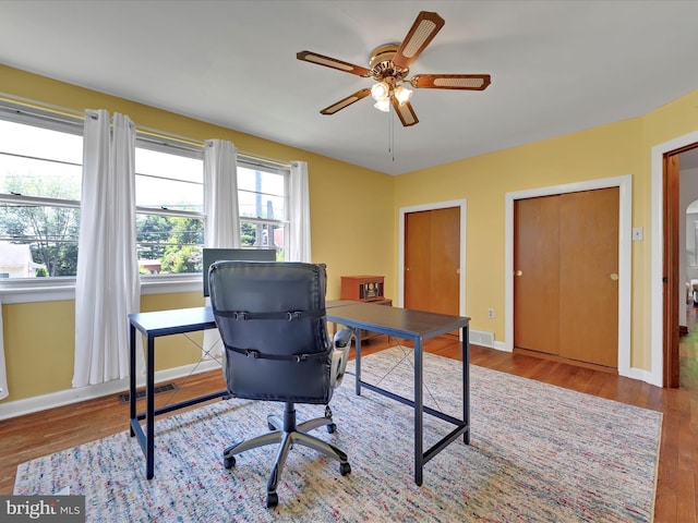 407 Vaughn Rd, Royersford, PA 19468 - home office with wood finished floors and a ceiling fan