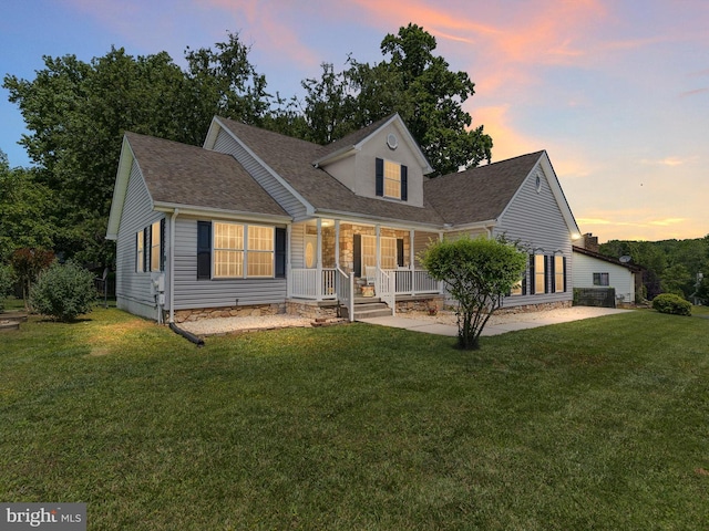 5185 Turkey Point Road, North East, MD 21901 - traditional-style house featuring a porch, a yard, and roof with shingles