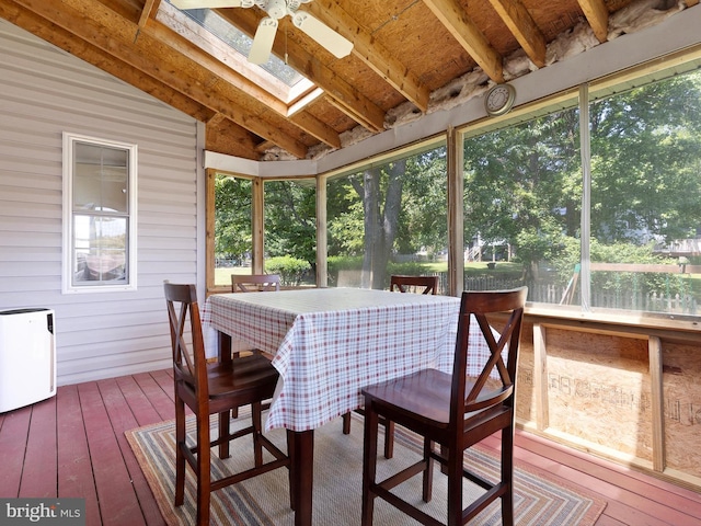 5185 Turkey Point Road, North East, MD 21901 - sunroom / solarium with ceiling fan, a skylight, and outdoor dining space