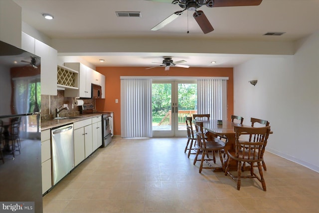 6483 Heatherfield Way, Harrisburg, PA 17112 - dining room with ceiling fan, baseboards, and recessed lighting