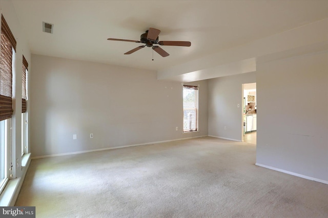 6483 Heatherfield Way, Harrisburg, PA 17112 - spare room with ceiling fan, light carpet, and baseboards