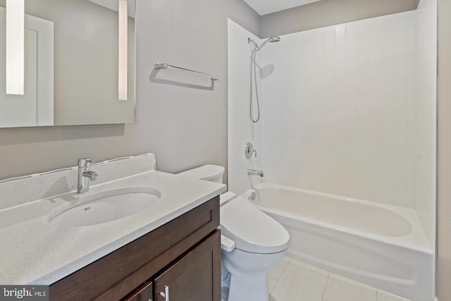 1320 Fenwick Ln Unit 201, Silver Spring, MD 20910 - full bathroom with vanity, toilet, shower / washtub combination, and tile patterned floors
