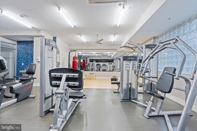 1320 Fenwick Ln Unit 201, Silver Spring, MD 20910 - exercise room featuring wallpapered walls and baseboards