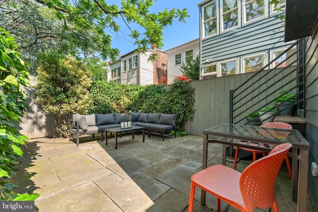 111 8th St SE, Washington, DC 20003 - fenced backyard featuring an outdoor living space and a patio area