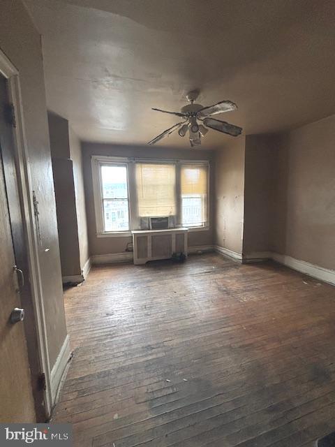 5328 Willows Ave, Philadelphia, PA 19143 - spare room with hardwood / wood-style flooring, baseboards, and ceiling fan