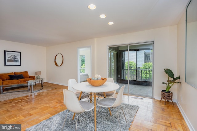 27 Stonehenge Cir Unit 27-11, Baltimore, MD 21208 - dining space with baseboards and recessed lighting