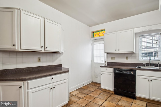 3305 Fleet St, Baltimore, MD 21224 - kitchen featuring dishwasher, a sink, dark countertops, and tasteful backsplash