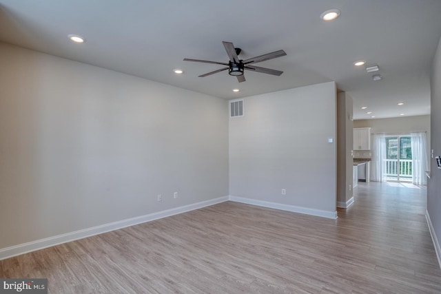 35141 Wright Way, Millsboro, DE 19966 - unfurnished room featuring a ceiling fan, light wood-type flooring, recessed lighting, and baseboards