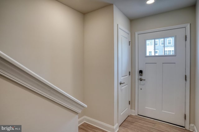 35141 Wright Way, Millsboro, DE 19966 - entryway featuring light wood-style flooring, baseboards, and recessed lighting