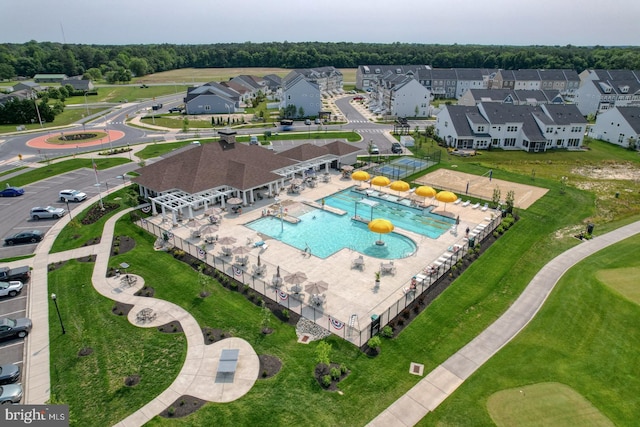 35141 Wright Way, Millsboro, DE 19966 - aerial overview of property's location featuring a pool and nearby suburban area