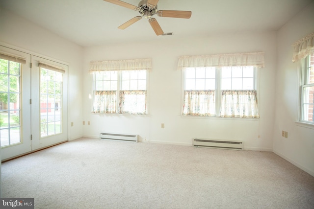 301 Sunbrook Ln Unit 89, Hagerstown, MD 21742 - carpeted spare room with baseboard heating, healthy amount of natural light, and ceiling fan