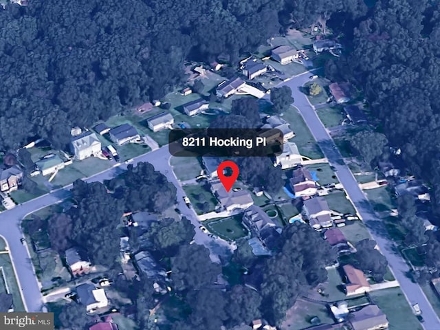 8211 Hocking Pl, Alexandria, VA 22309 - aerial overview of property's location with nearby suburban area