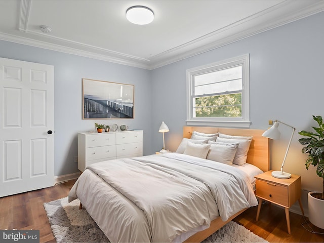 8211 Hocking Pl, Alexandria, VA 22309 - bedroom featuring crown molding and wood finished floors