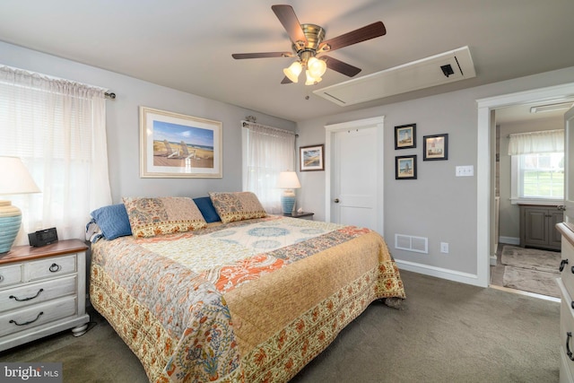 1864 Edge Hill Rd, Abington, PA 19001 - carpeted bedroom featuring attic access, baseboards, and a ceiling fan