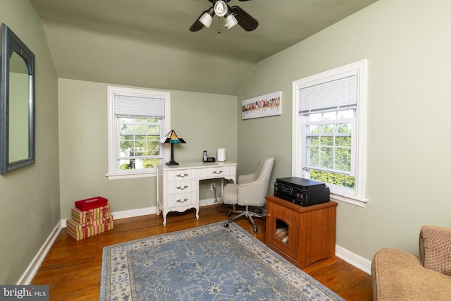 1864 Edge Hill Rd, Abington, PA 19001 - home office featuring wood finished floors, vaulted ceiling, and baseboards