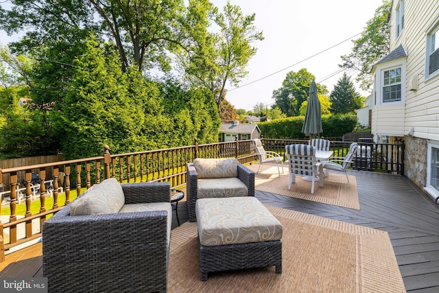 1864 Edge Hill Rd, Abington, PA 19001 - wooden terrace featuring outdoor dining space and outdoor lounge area