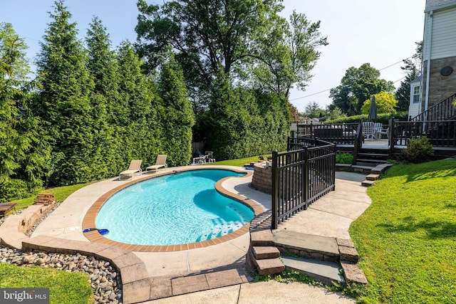 1864 Edge Hill Rd, Abington, PA 19001 - view of swimming pool with a deck, a yard, and a patio