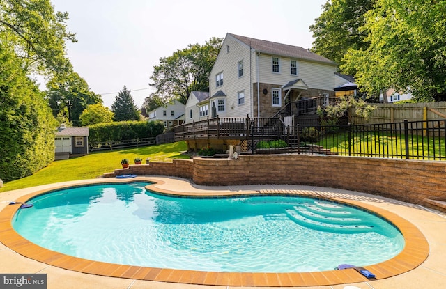 1864 Edge Hill Rd, Abington, PA 19001 - view of pool with an outdoor structure and a deck