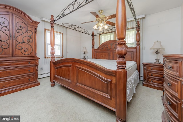 222 Nicholson Rd, Mount Ephraim, NJ 08059 - bedroom featuring light colored carpet and a baseboard radiator