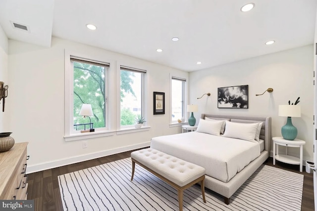 525 Kennedy St NW Unit 4, Washington, DC 20011 - bedroom featuring dark wood-type flooring, recessed lighting, and baseboards