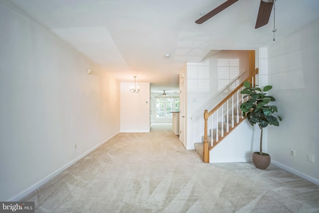 5932 Kimberly Anne Way, Alexandria, VA 22310 - unfurnished living room with a ceiling fan, carpet floors, and baseboards