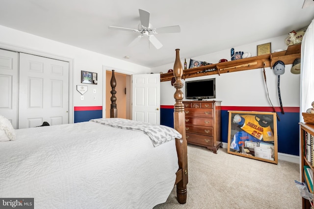 1009 S Washington St, Easton, MD 21601 - carpeted bedroom featuring a closet and ceiling fan