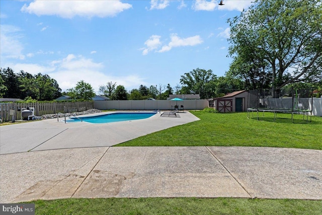 1609 Wills Pl, Vineland, NJ 08361 - view of swimming pool with a patio area and a trampoline