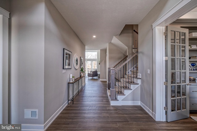 547 Webb Rd # Ad, Chadds Ford, PA 19317 - entrance foyer with stairway, wood finished floors, baseboards, recessed lighting, and a textured ceiling