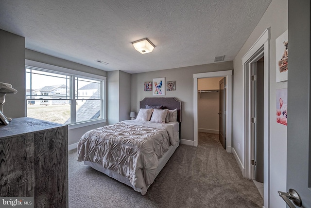 547 Webb Rd # Ad, Chadds Ford, PA 19317 - bedroom featuring carpet flooring, baseboards, a spacious closet, and a textured ceiling