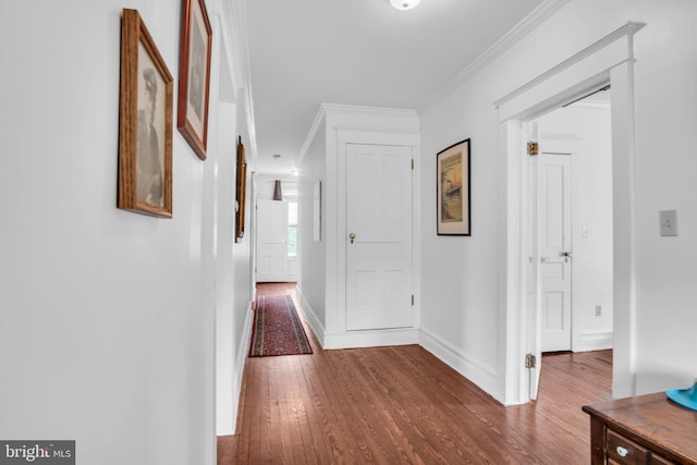 1749 Carrolls Tract Rd, Orrtanna, PA 17353 - corridor featuring wood finished floors, baseboards, and crown molding