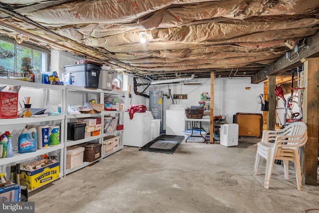 1749 Carrolls Tract Rd, Orrtanna, PA 17353 - below grade area featuring washing machine and clothes dryer and electric water heater