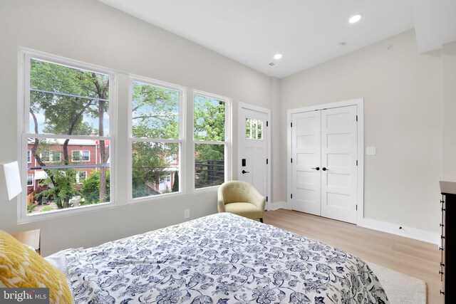 4019 9th St NE Unit 3, Washington, DC 20017 - bedroom with light wood finished floors, recessed lighting, and baseboards