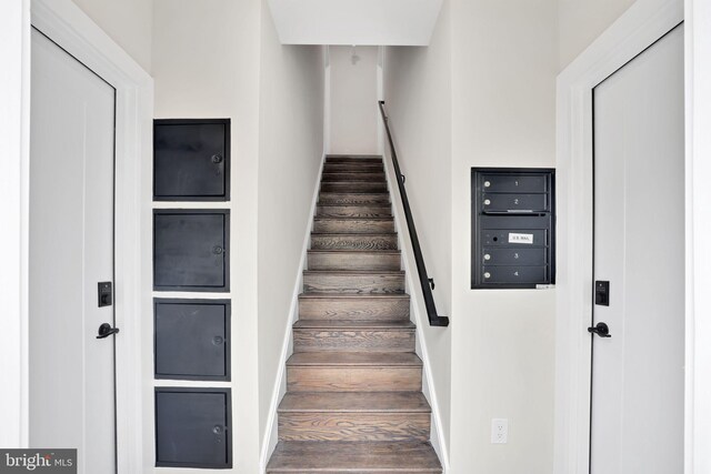 4019 9th St NE Unit 3, Washington, DC 20017 - staircase featuring baseboards