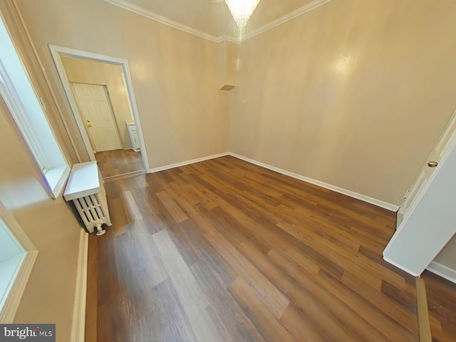 4019 N Marshall St, Philadelphia, PA 19140 - empty room with ornamental molding and dark wood-style flooring