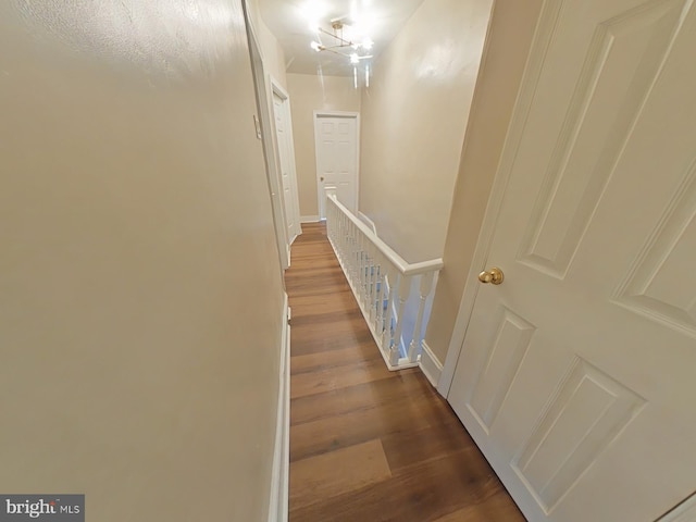 4019 N Marshall St, Philadelphia, PA 19140 - hallway featuring dark wood-style flooring and an upstairs landing