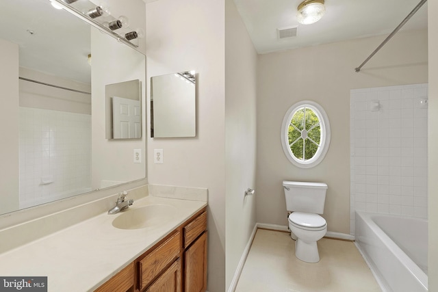 6814 Springshire Way, Greenbelt, MD 20770 - full bath featuring toilet, vanity, tub / shower combination, and baseboards
