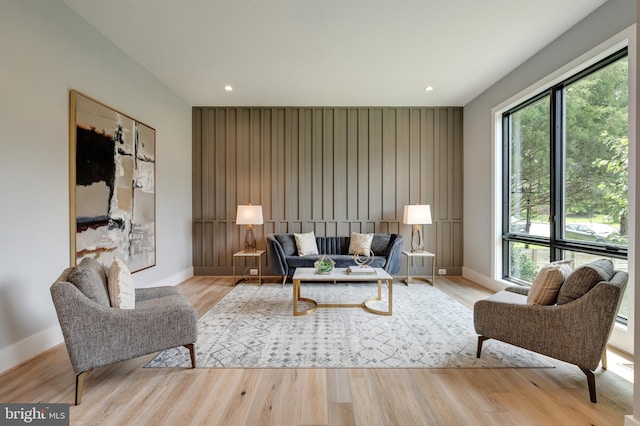 6800 Old Chesterbrook Rd, Mclean, VA 22101 - living area with healthy amount of natural light, baseboards, wood finished floors, and recessed lighting
