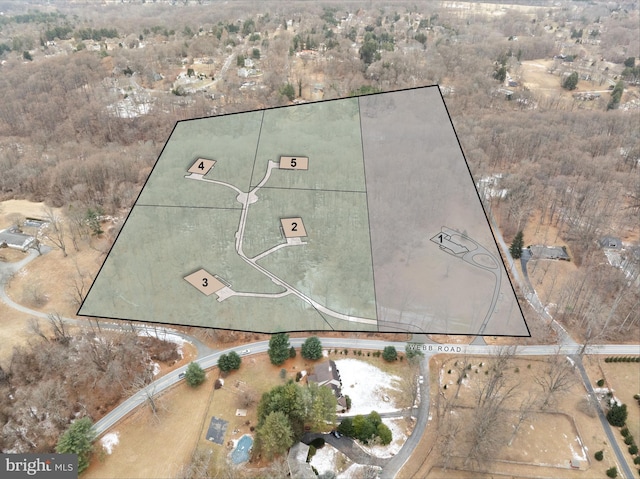 545 Webb Rd # Dd, Chadds Ford, PA 19317 - aerial overview of property's location with property parcel outlined