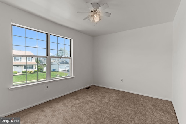 1040 Muscovy Ln, Bensalem, PA 19020 - unfurnished room featuring healthy amount of natural light, carpet floors, ceiling fan, and baseboards