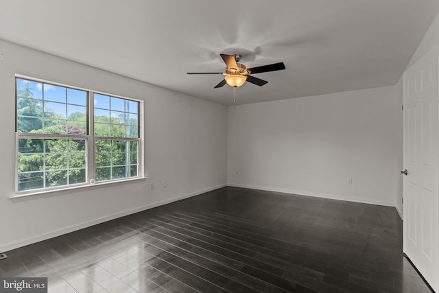 1040 Muscovy Ln, Bensalem, PA 19020 - unfurnished room with a ceiling fan, baseboards, and dark wood-style flooring