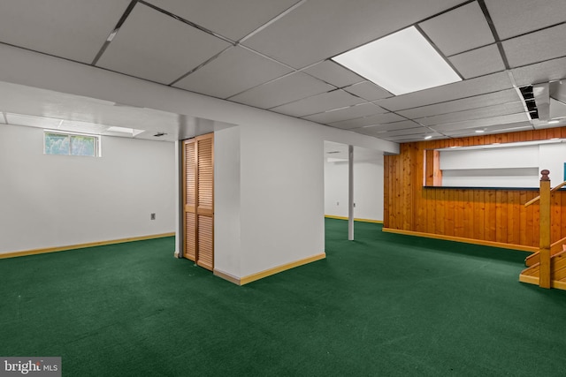 1040 Muscovy Ln, Bensalem, PA 19020 - below grade area with wood walls, carpet, and baseboards