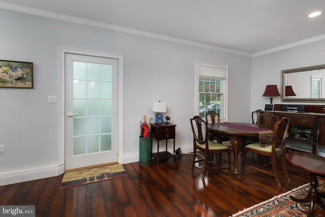 50 Skillman Rd, Skillman, NJ 08558 - dining space with wood finished floors, ornamental molding, baseboards, and recessed lighting