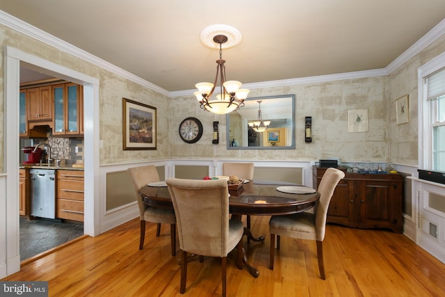 50 Skillman Rd, Skillman, NJ 08558 - dining room with a chandelier, wood finished floors, and crown molding