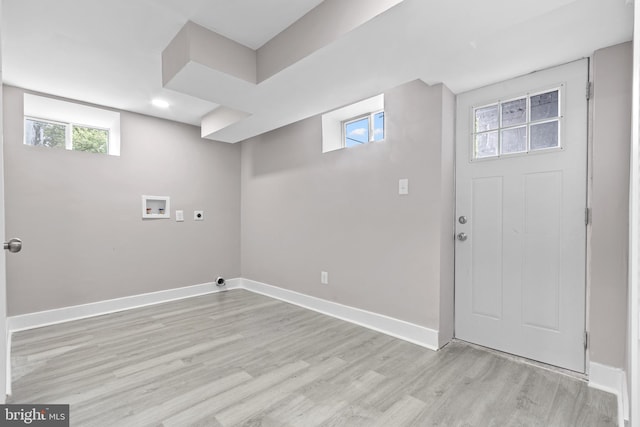 2723 Keating St, Temple Hills, MD 20748 - below grade area featuring light wood-style floors, baseboards, and recessed lighting
