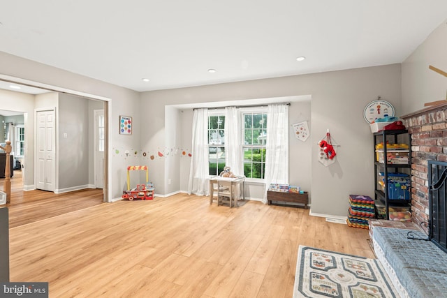 34 Swarthmore Ave, Stratford, NJ 08084 - rec room featuring light wood finished floors and recessed lighting