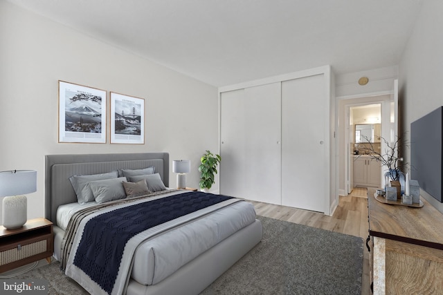 1900 John F Kennedy Blvd Unit 924, Philadelphia, PA 19103 - bedroom featuring light wood finished floors and a closet